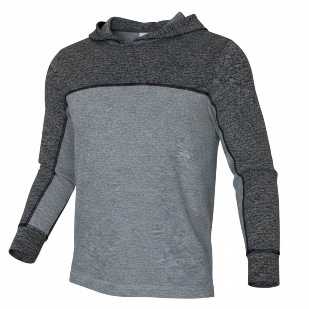 Tommy Bahama Boys Gray Space Dye Long Sleeve Hooded Shirt Size L 10/12